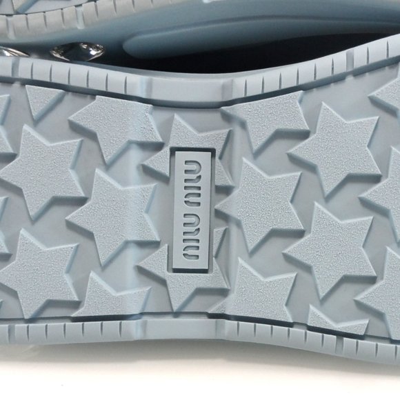 NIB$950 Miu Miu Crystal-Embellished Leather Chunky Sole Low-Top Sneakers 38/38.5 - Picture 12 of 16